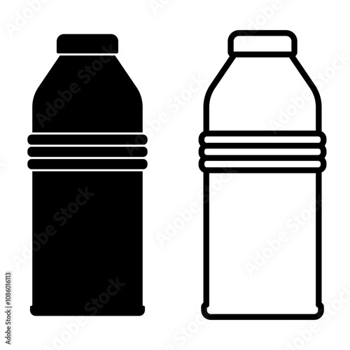plastic bottle icon eps vector illustration logo symbol sign icon flat style, isolated on white