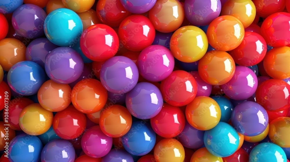 Abstract Colorful Shiny Balls Background. Close up view of many glossy colorful spheres. Vibrant colorful balls texture Abstract Colorful Shiny Balls Background. Close up view of many glossy colorful spheres. Vibrant colorful balls texture