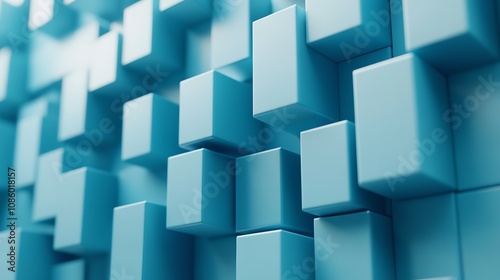  Light Blue Abstract Background Block or Cubes Texture