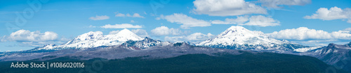 Panoramic View of the Three Sisters in the Oregon Cascades.