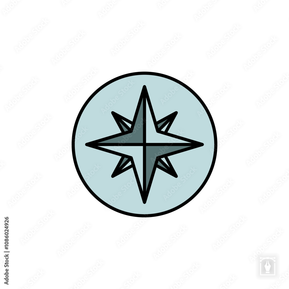 Compass Rose icon. Compass Rose Symbol sign for mobile concept and web design. Vector icon, Logo illustration, Vector graphics Compass Rose icon. Compass Rose Symbol sign for mobile concept and web design. Vector icon, Logo illustration, Vector graphics