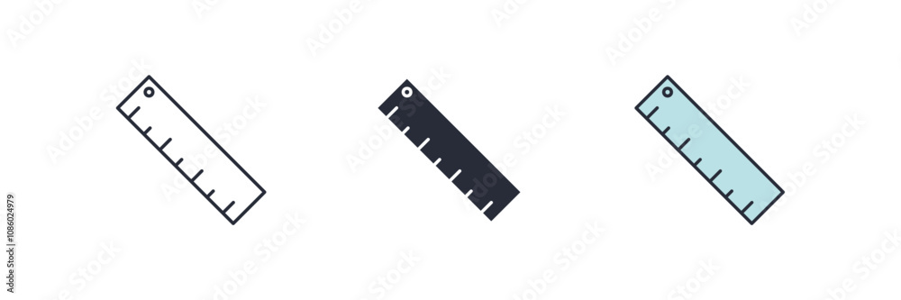 Ruler icon. Ruler Symbol sign for mobile concept and web design. Vector icon, Logo illustration, Vector graphics Ruler icon. Ruler Symbol sign for mobile concept and web design. Vector icon, Logo illustration, Vector graphics