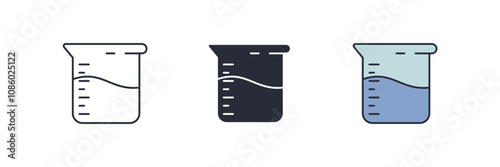 Beaker icon. Beaker Symbol sign for mobile concept and web design. Vector icon, Logo illustration, Vector graphics