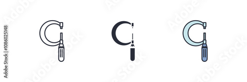 Micrometer icon. Micrometer Symbol sign for mobile concept and web design. Vector icon, Logo illustration, Vector graphics