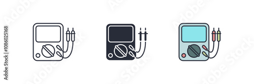 Multimeter icon. Multimeter Symbol sign for mobile concept and web design. Vector icon, Logo illustration, Vector graphics