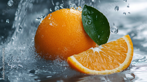 orange in water