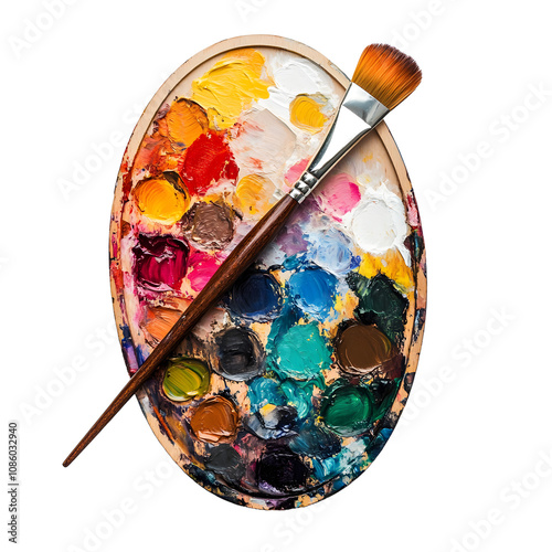 Palette and brush PNG 