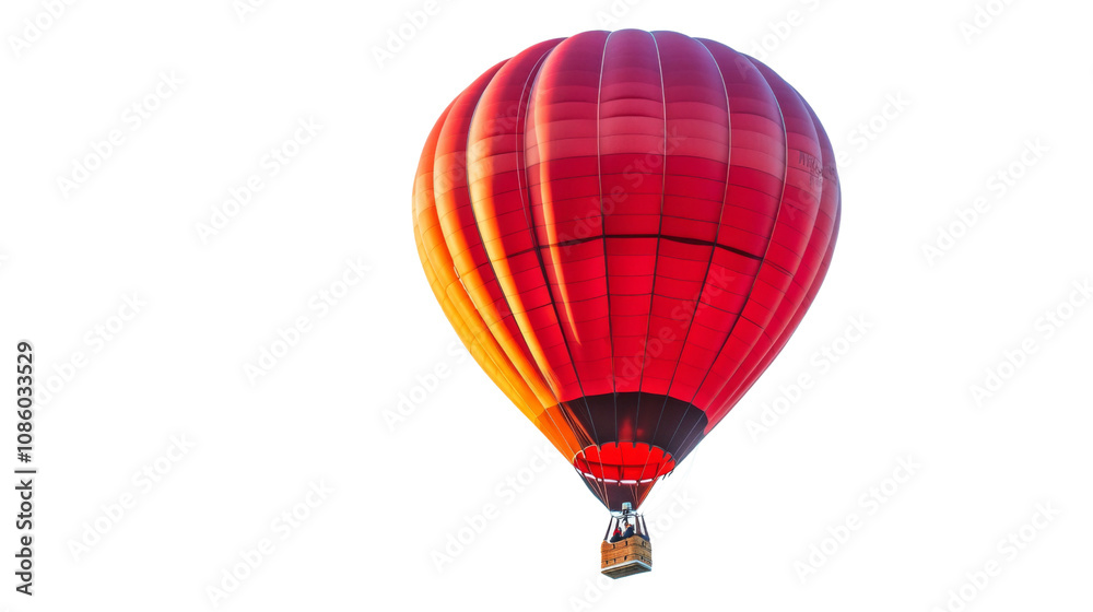 Naklejka premium Red hot air balloon transparent background
