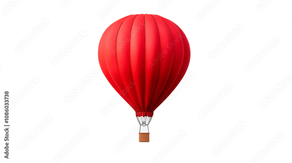 Naklejka premium Red hot air balloon transparent background