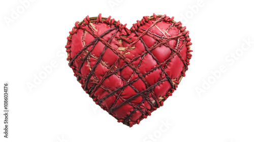 Patched heart transparent background photo