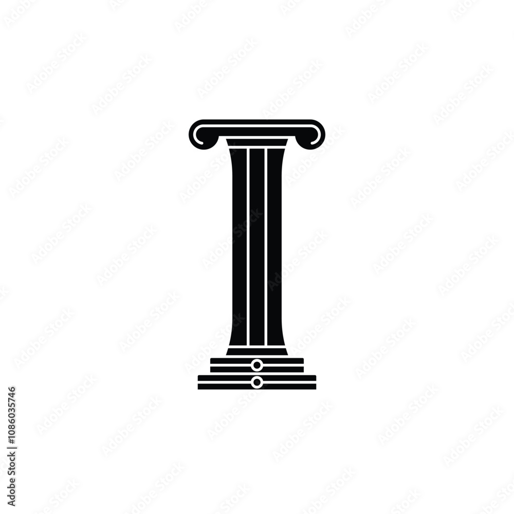 Black Striped Pillar Icon Design Black Striped Pillar Icon Design