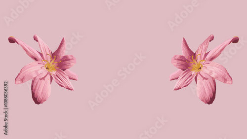Photos Beautiful saffron flower isolated on pink background