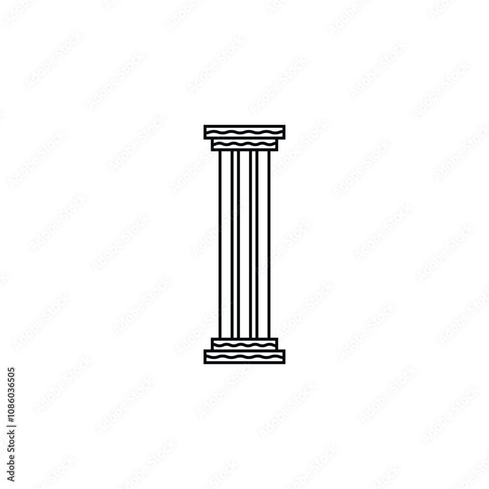 Black Striped Pillar Icon Design Black Striped Pillar Icon Design