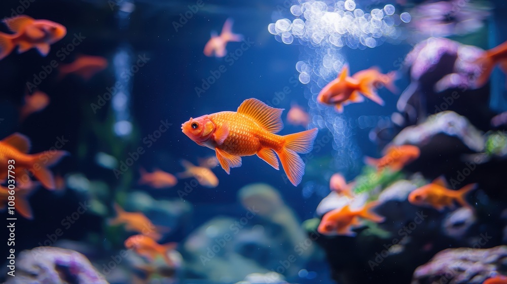 Obraz premium Aquarium with red fish