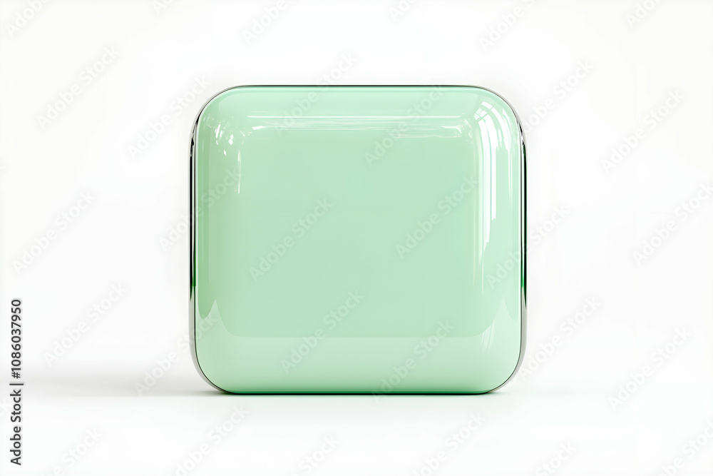 Sleek Minimalist Mint Green Case with Shiny Surface Perfect for Electronics or Personal Accessories on a Clean White Background Sleek Minimalist Mint Green Case with Shiny Surface Perfect for Electronics or Personal Accessories on a Clean White Background