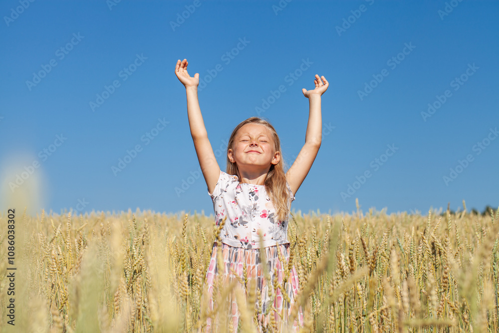 Little girl posing in a wheat field Little girl posing in a wheat field