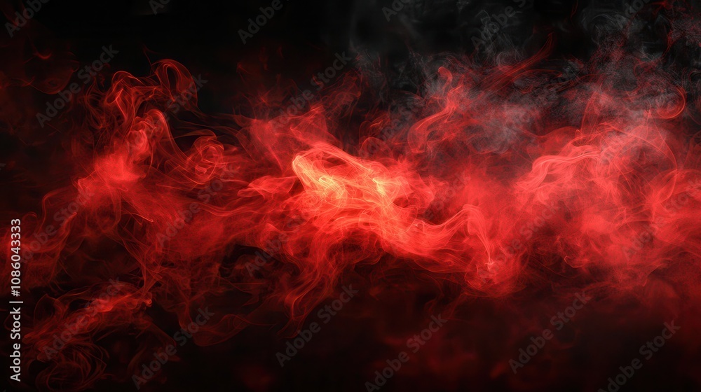 Abstract red smoke on black background, red color clouds Abstract red smoke on black background, red color clouds