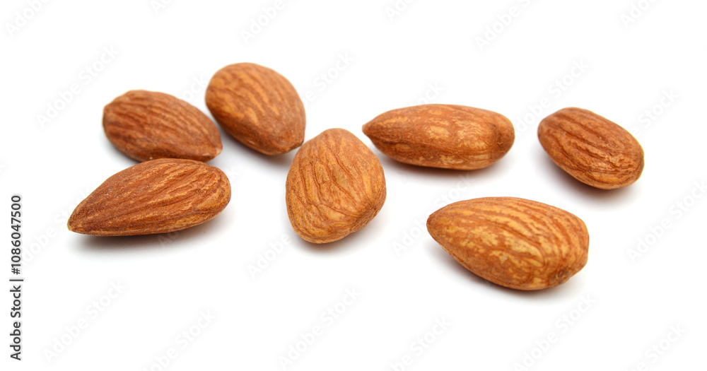 Almonds isolated on white background Almonds isolated on white background