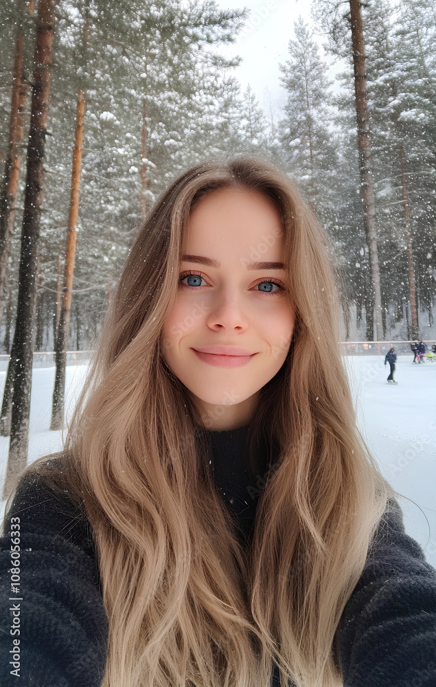 portrait of a woman in winter portrait of a woman in winter