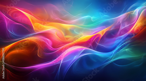 Wallpaper Mural Neon dreamscape: a vibrant, abstract landscape of flowing neon waves in a spectrum of colors. Dreamscape Abstract. Illustration Torontodigital.ca