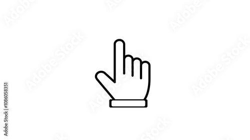 Hand cursor touch gesture on white background. hand cursor finger animation.