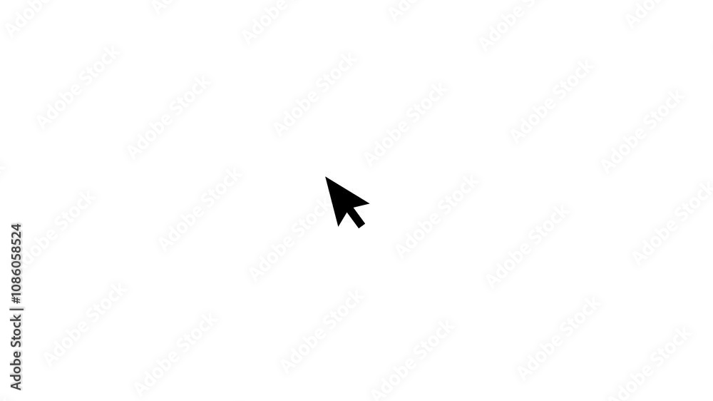 Mouse pointer cursor gesture animation on the white background.