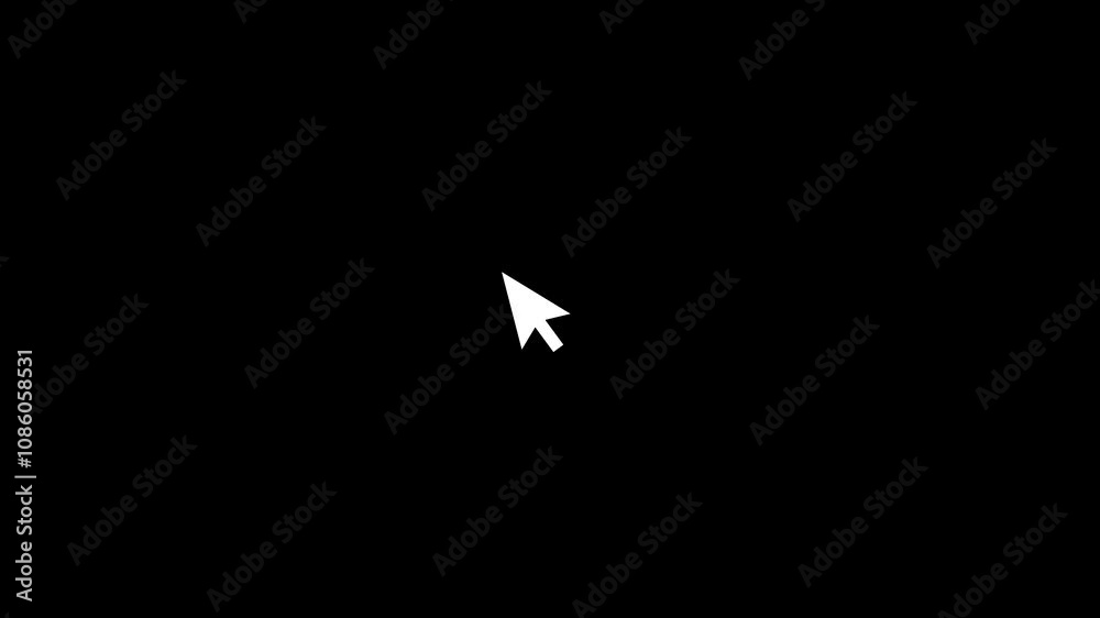 Mouse pointer cursor gesture animation on the white background.