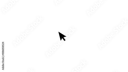 Mouse pointer cursor gesture animation on the white background.