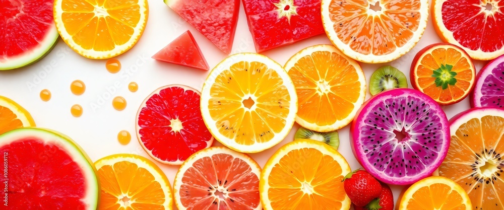 Fresh, juicy citrus fruits: orange, grapefruit, lemon, and lime slices, isolated on a white background Fresh, juicy citrus fruits: orange, grapefruit, lemon, and lime slices, isolated on a white background