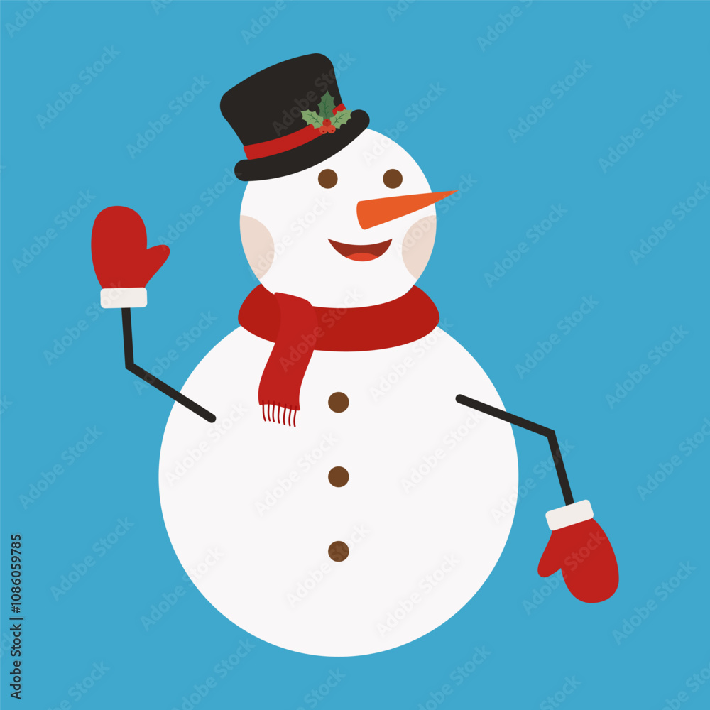 Playful Snowmen in Festive Winter Outfits. Christmas and Happy New Year Decoration Playful Snowmen in Festive Winter Outfits. Christmas and Happy New Year Decoration