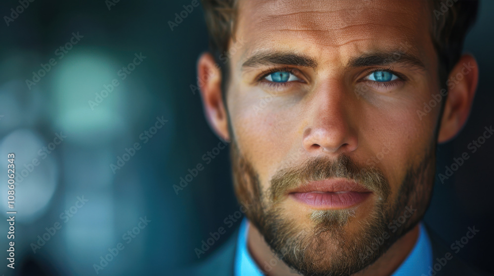 Fototapeta premium Busines man portrait, realistic photo.