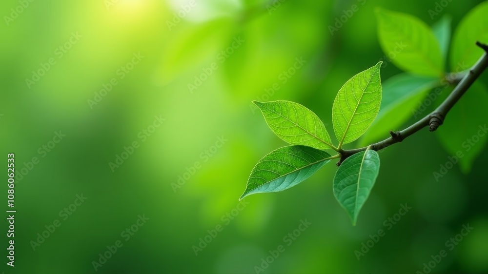 Fresh leaves growing on a tree branch in the wild. Fresh leaves growing on a tree branch in the wild.
