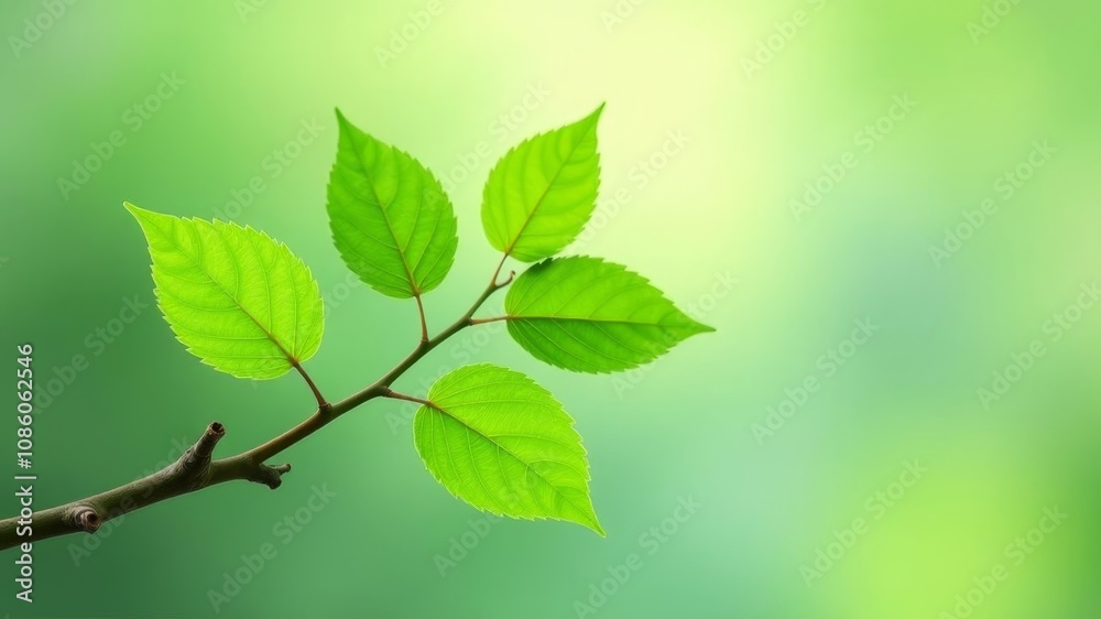 Fresh leaves growing on a tree branch in the wild. Fresh leaves growing on a tree branch in the wild.