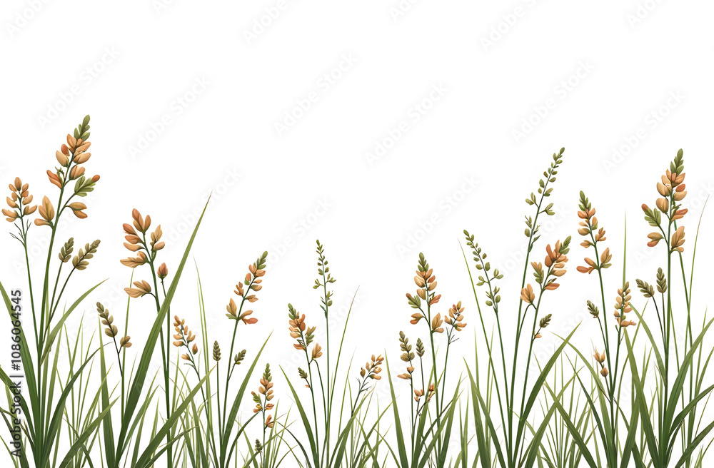 Seamless pattern meadows plant on white background, wall paper, textile Seamless pattern meadows plant on white background, wall paper, textile