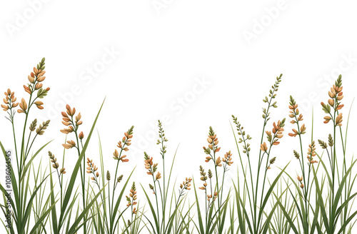 Seamless pattern meadows plant on white background, wall paper, textile 