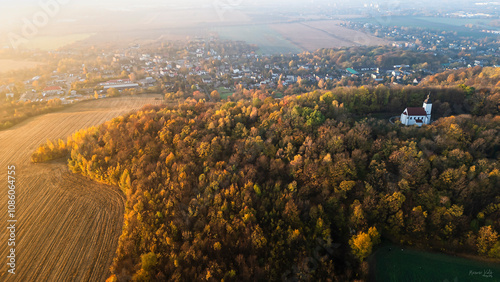 Góra św Doroty z lotu ptaka mieszcząca się w Będzinie Polska  photo