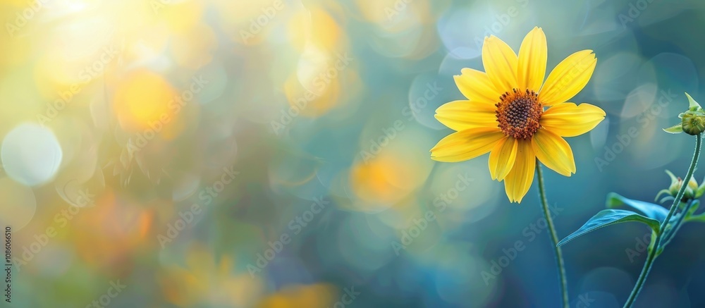 Beautiful Yellow Flower with Blurred Background in Garden Beautiful Yellow Flower with Blurred Background in Garden
