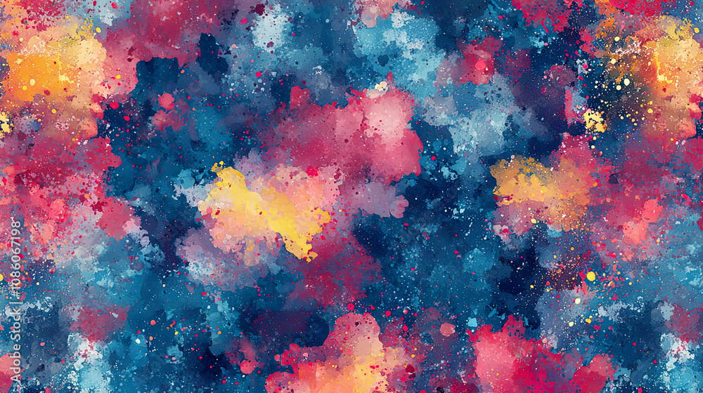 Vibrant splashes of watercolor paint in a dynamic mix of blue, red, and yellow, creating an abstract, intricate pattern, ultra-realistic Vibrant splashes of watercolor paint in a dynamic mix of blue, red, and yellow, creating an abstract, intricate pattern, ultra-realistic