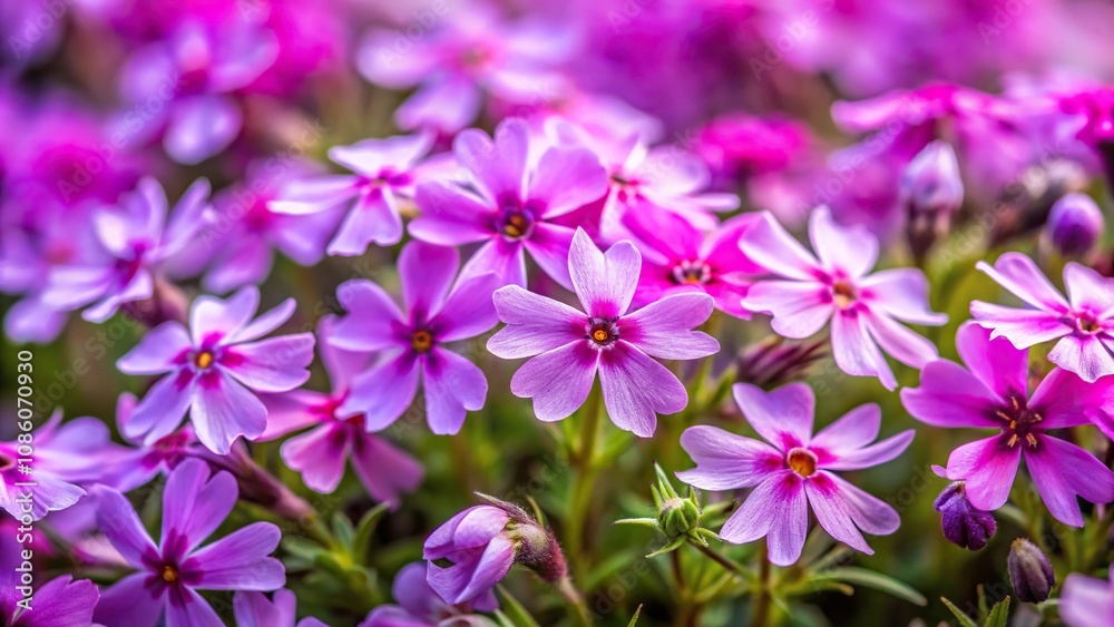 Densely growing Phlox subulata flowers in nature Densely growing Phlox subulata flowers in nature