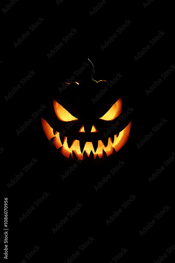 Glowing Jack-o'-Lantern with Fangs Glowing Jack-o'-Lantern with Fangs