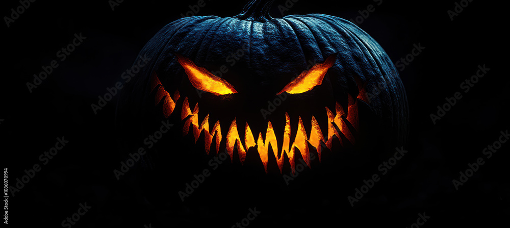 Sharp-Toothed Pumpkin Face on Black Sharp-Toothed Pumpkin Face on Black