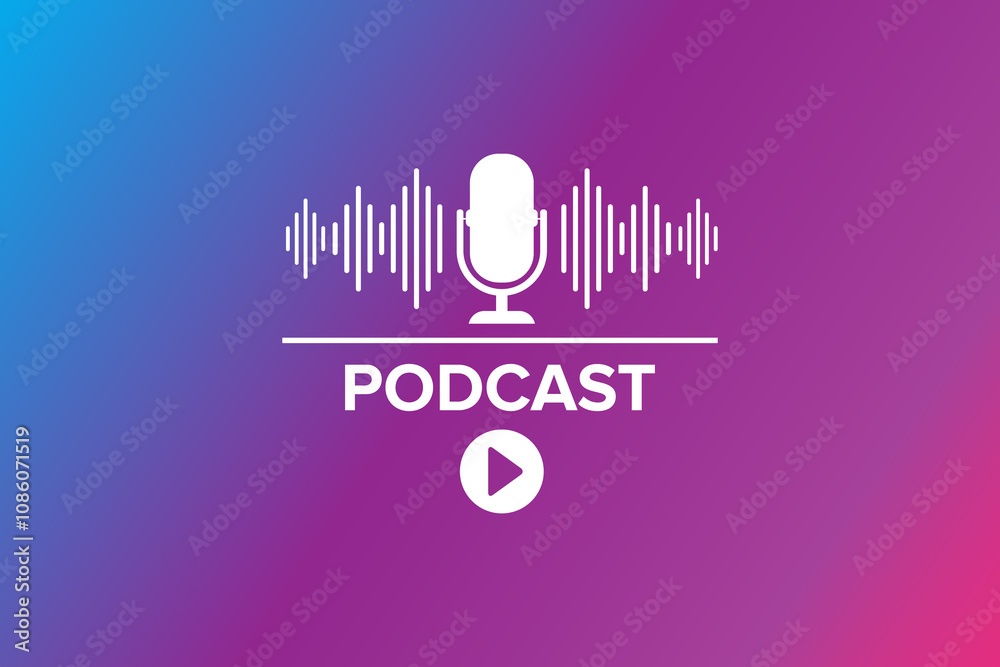 Podcast. Podcasting Sound Audio Wave Podcast. Podcasting Sound Audio Wave