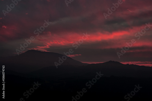 Marys Peak at Sunset from Fitton Green Natural Area, Corvallis, Oregon photo