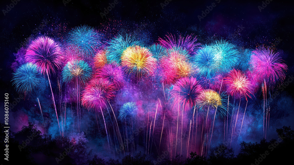 Vibrant fireworks show for New Year’s Eve Vibrant fireworks show for New Year’s Eve