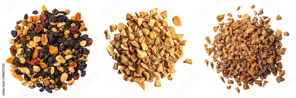 Dry cat food isolated on transparent background, set of Dry cat food isolated on transparent background, set of
