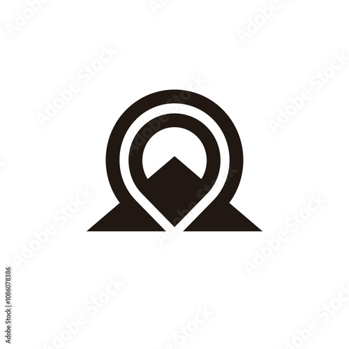 Peak with mapping illustration. Logo design template vector