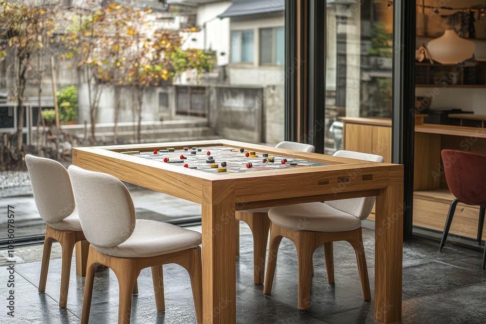 Board game table setup for social gathering Board game table setup for social gathering