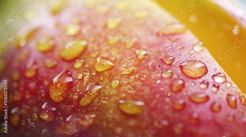 Macro Photography of Dewdrops on a Peach