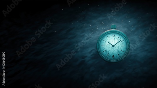 Wallpaper Mural Glowing vintage pocket watch floating in a starry night sky, symbolizing the passage of time and the mystery of the universe in a surreal and dreamy setting Torontodigital.ca