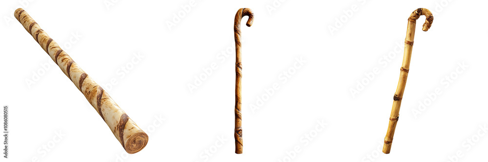 Cane isolated on transparent background, Set of Cane isolated on transparent background, Set of